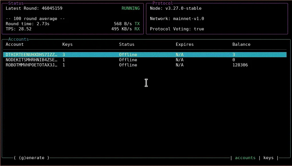 Demo of navigating between accounts